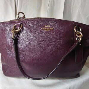 Coach Wine Pebbled Leather Crossbody Satchel